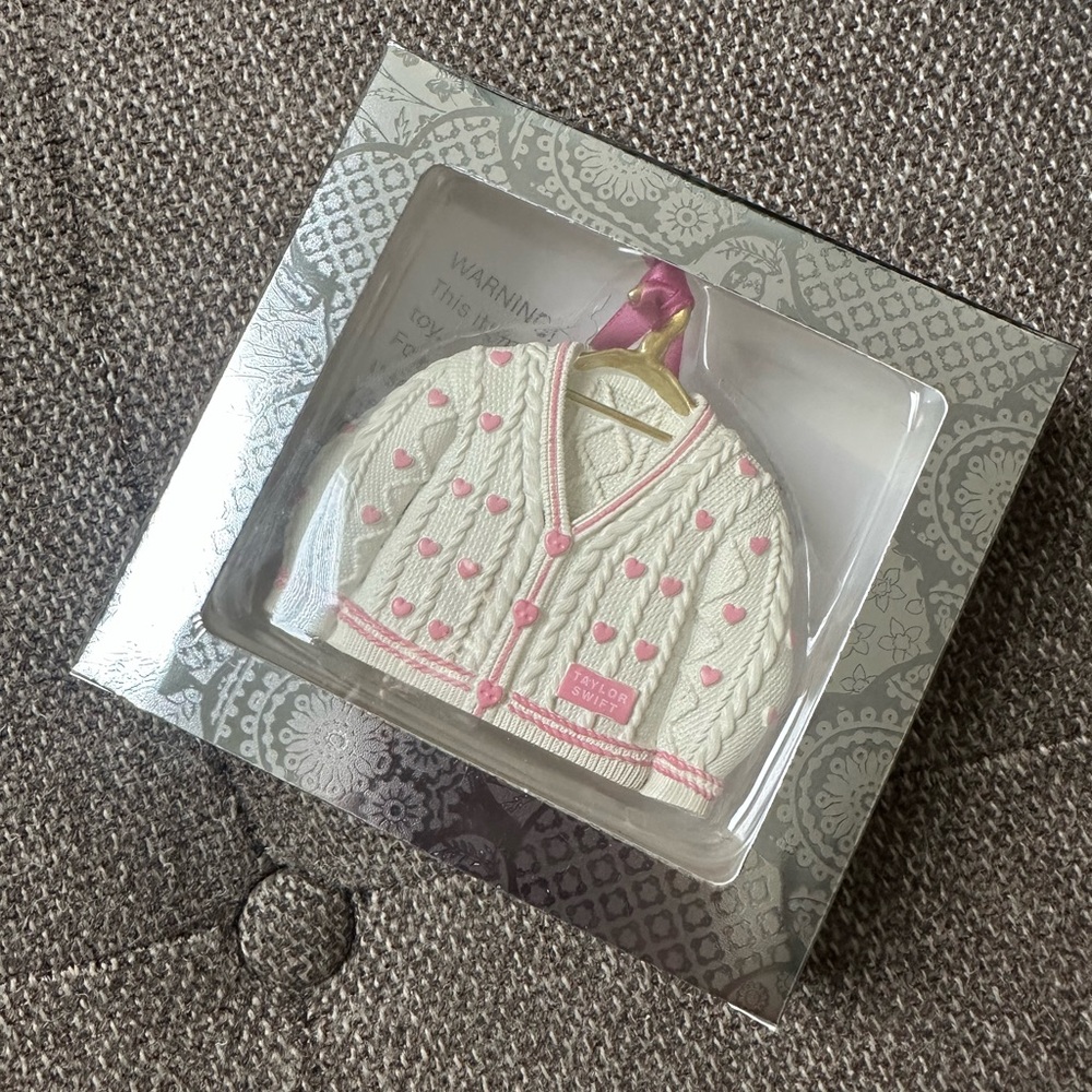 Taylor Swift Cream and Pink Holiday Ornament